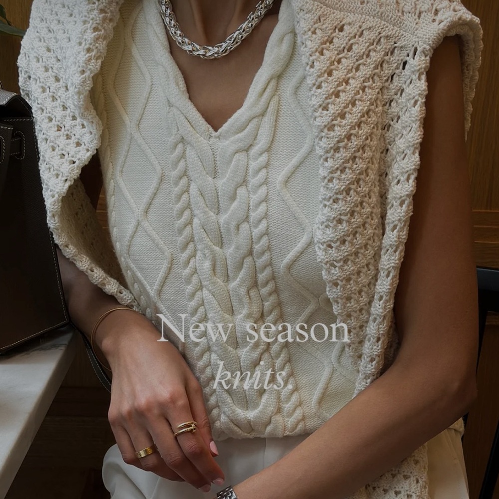 Varley Kay Cable Knit Sweater Vest